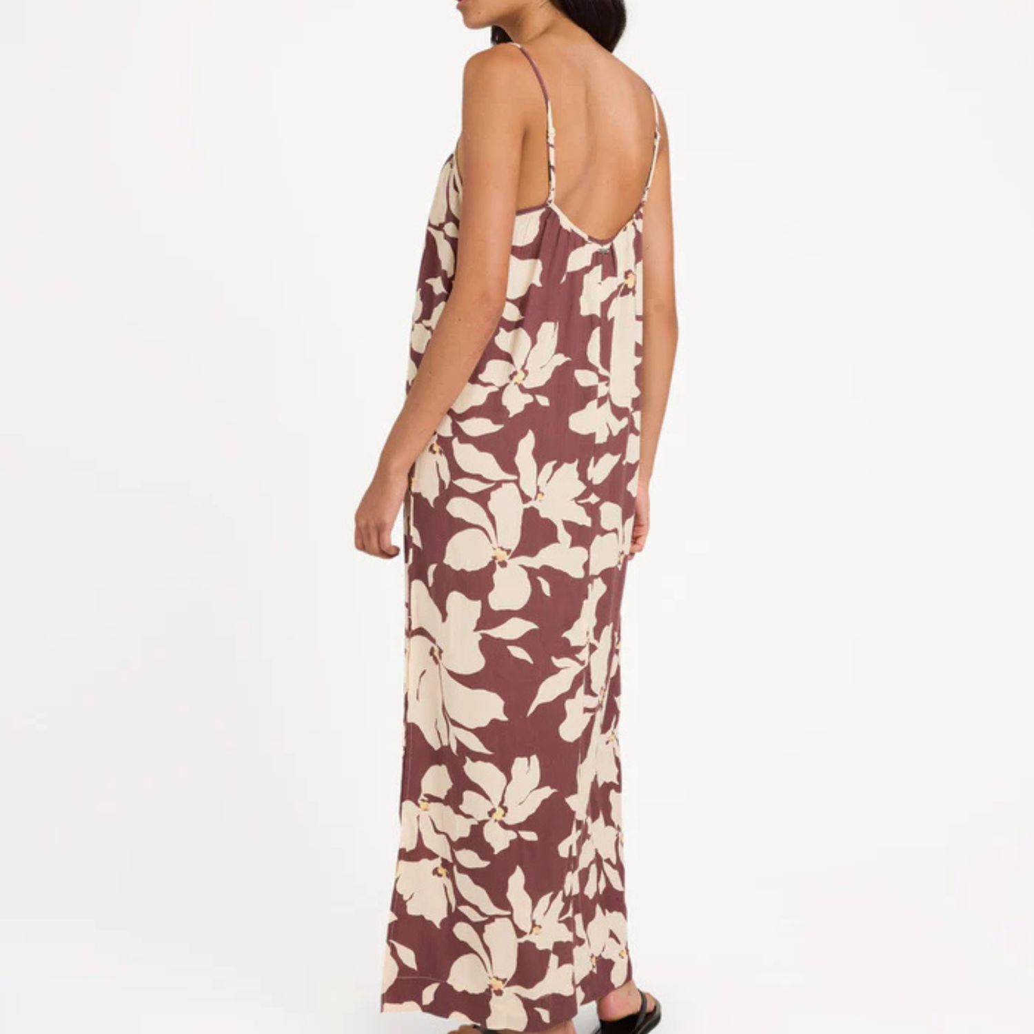 RVCA WOMENS RHI MAXI DRESS - TERRA BROWN