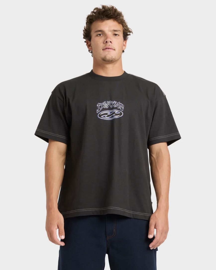 BILLABONG MENS BAD DOG OG SS TEE - BLACK VINTAGE