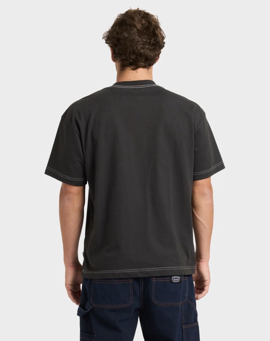 BILLABONG MENS BAD DOG OG SS TEE - BLACK VINTAGE