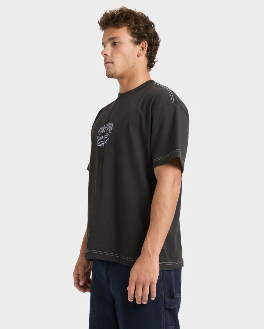 BILLABONG MENS BAD DOG OG SS TEE - BLACK VINTAGE