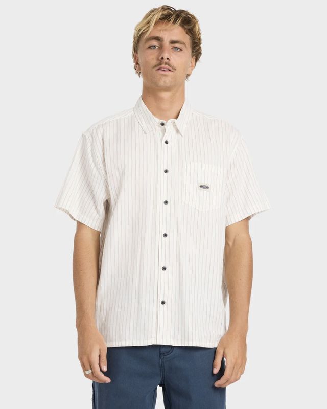 BILLABONG MENS BAD DOG SS SHIRT - OFF WHITE