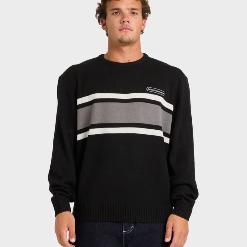 BILLABONG MENS SPEC 73 PANEL KNIT SWEATER - BLACK