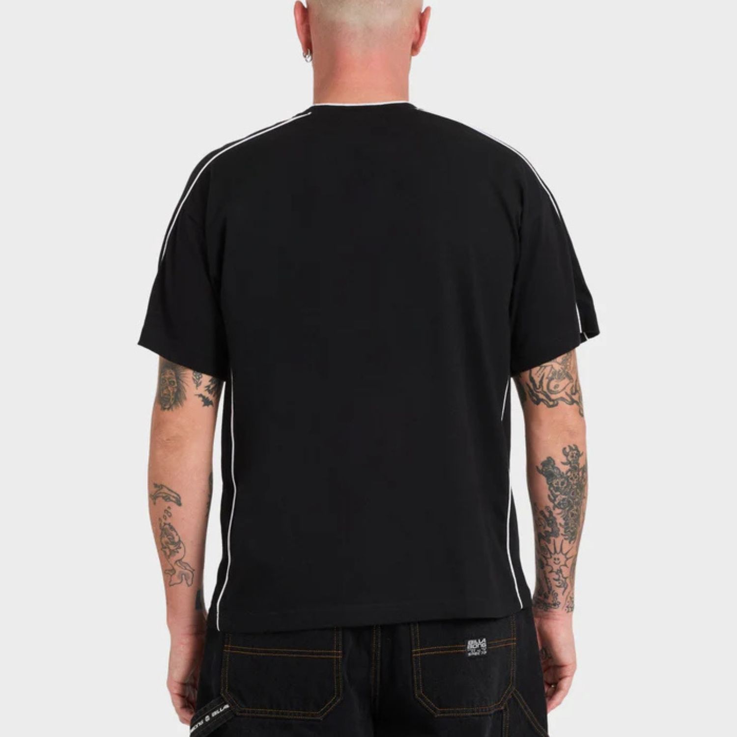 BILLABONG MENS SPEC 73 PIPED SS TEE - BLACK
