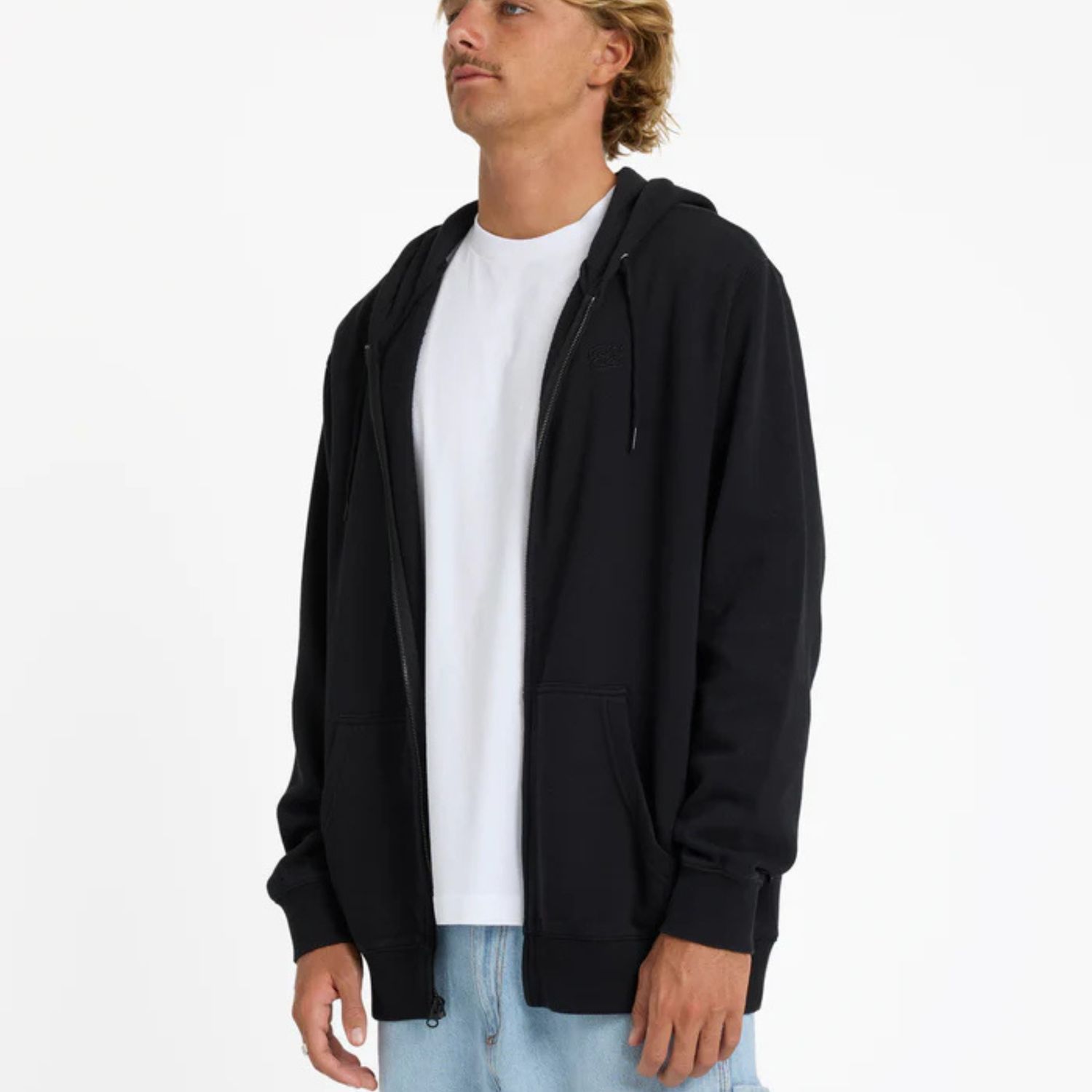 BILLABONG MENS PREMIUM WAVE WASH ZIP THRU HOOD - BLACK