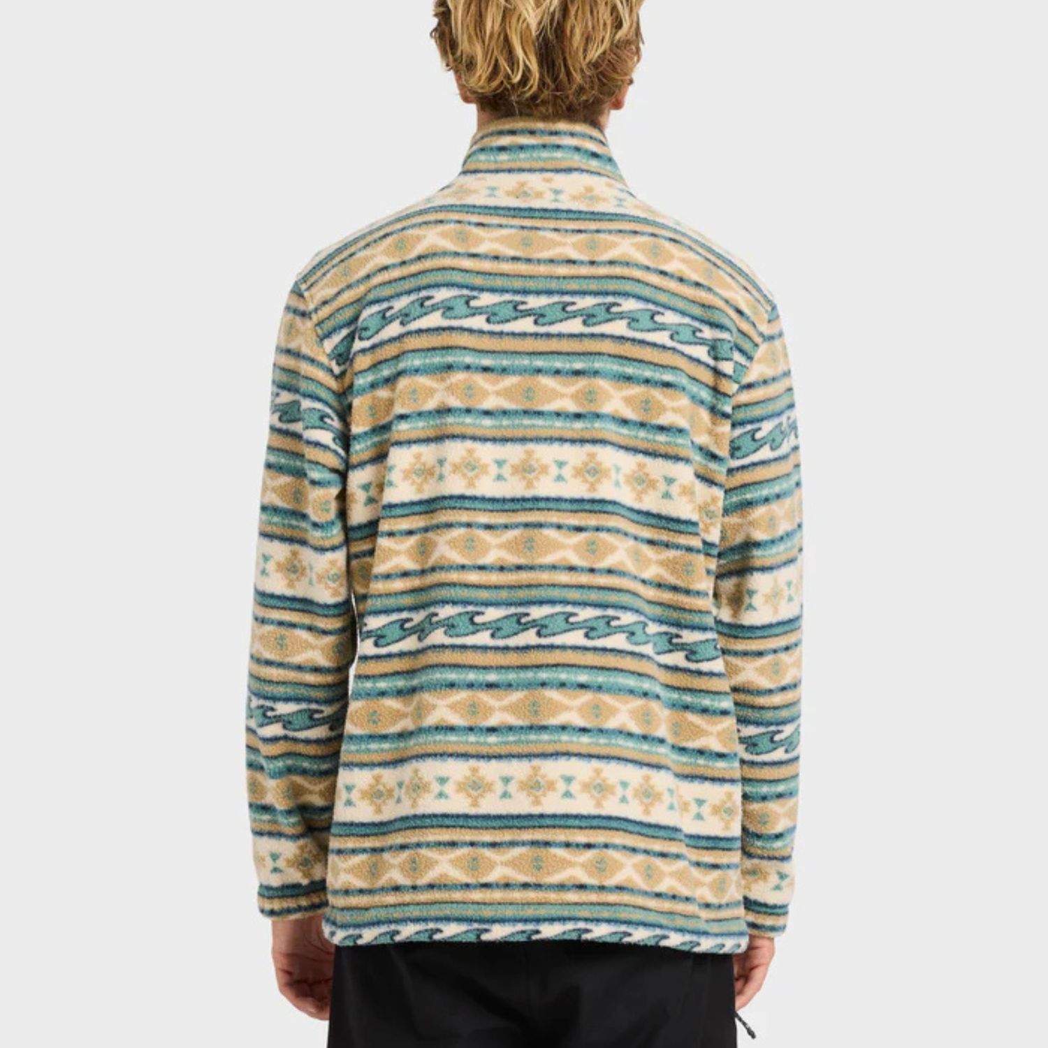 BILLABONG MENS BOUNDARY MOCK NECK POLAR FLEECE - DESERT