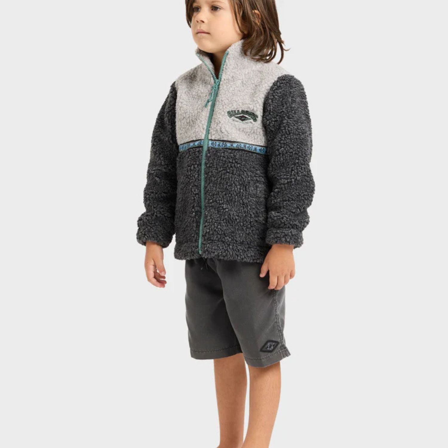 BILLABONG TODDLER BOYS TOMBSTONE ZIP THRU FLEECE - OATMEAL HEATHER