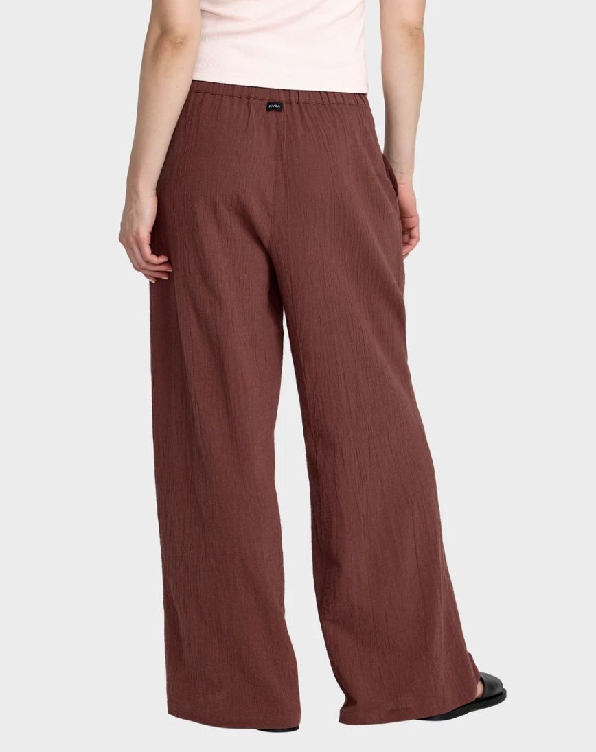 RVCA WOMENS NEW YUME WIDE PANT - TERRA BROWN