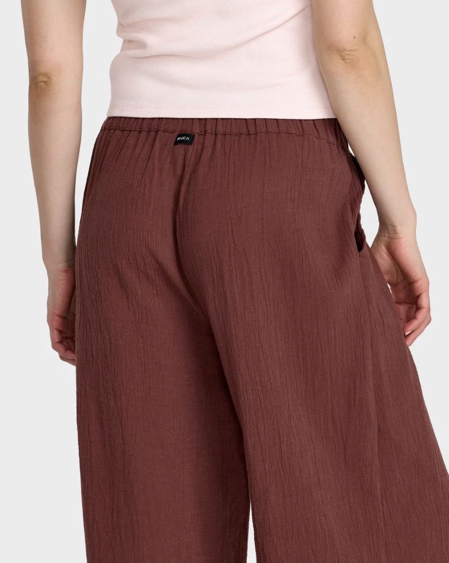 RVCA WOMENS NEW YUME WIDE PANT - TERRA BROWN
