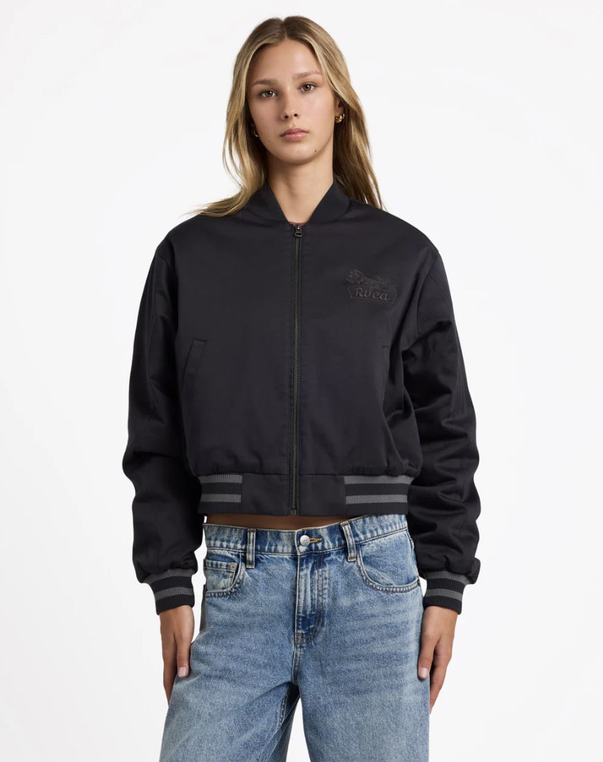 RVCA WOMENS RYAN BOMBER JACKET - BLACK