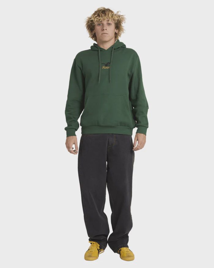 RVCA MENS ON WINGS HOODIE - GRASS GREEN