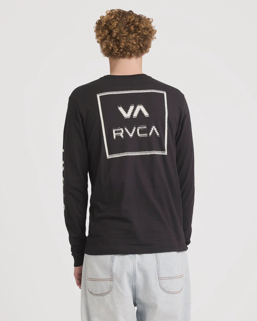 RVCA MENS BIG RVCA GLITCH LS TEE - BLACK