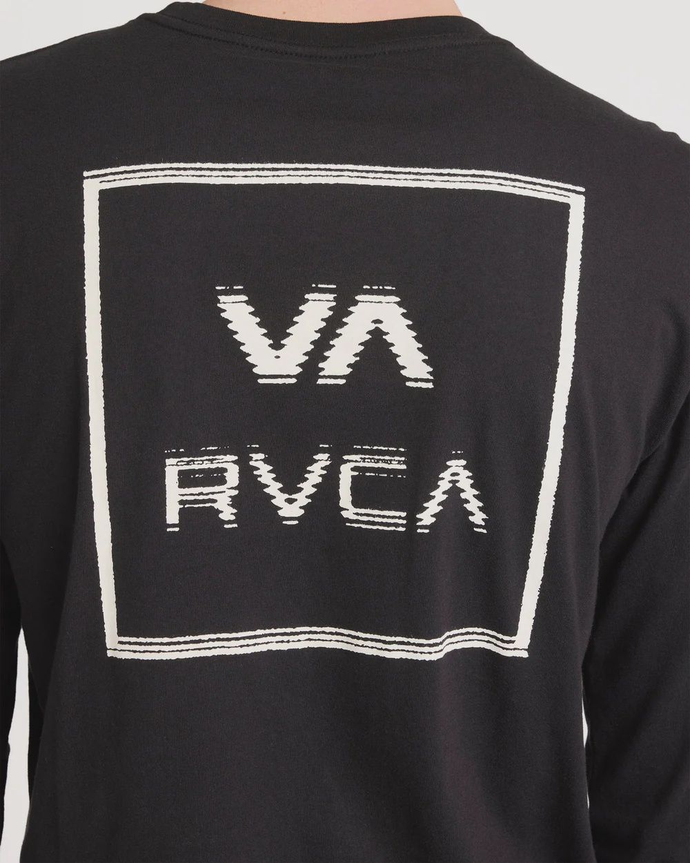 RVCA MENS BIG RVCA GLITCH LS TEE - BLACK