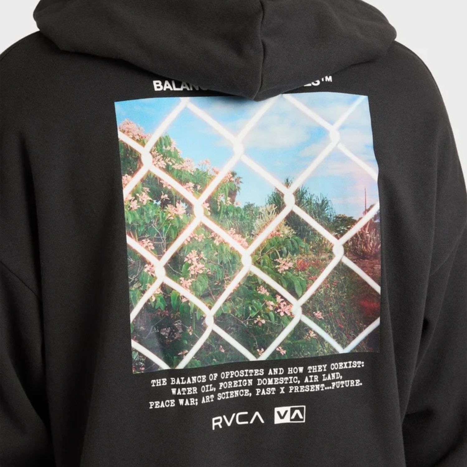 RVCA MENS THRU VIEW HOODIE - PIRATE BLACK