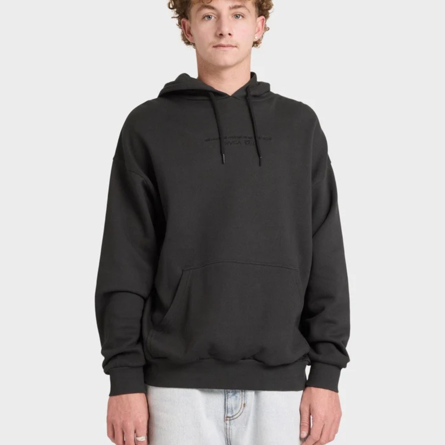 RVCA MENS THRU VIEW HOODIE - PIRATE BLACK