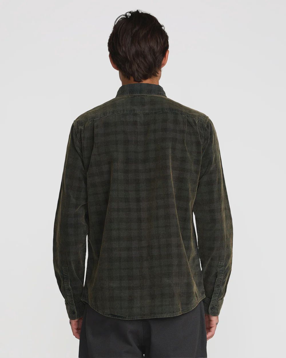 RVCA MENS ARTIFICE CORD LS SHIRT - BLACK WASH