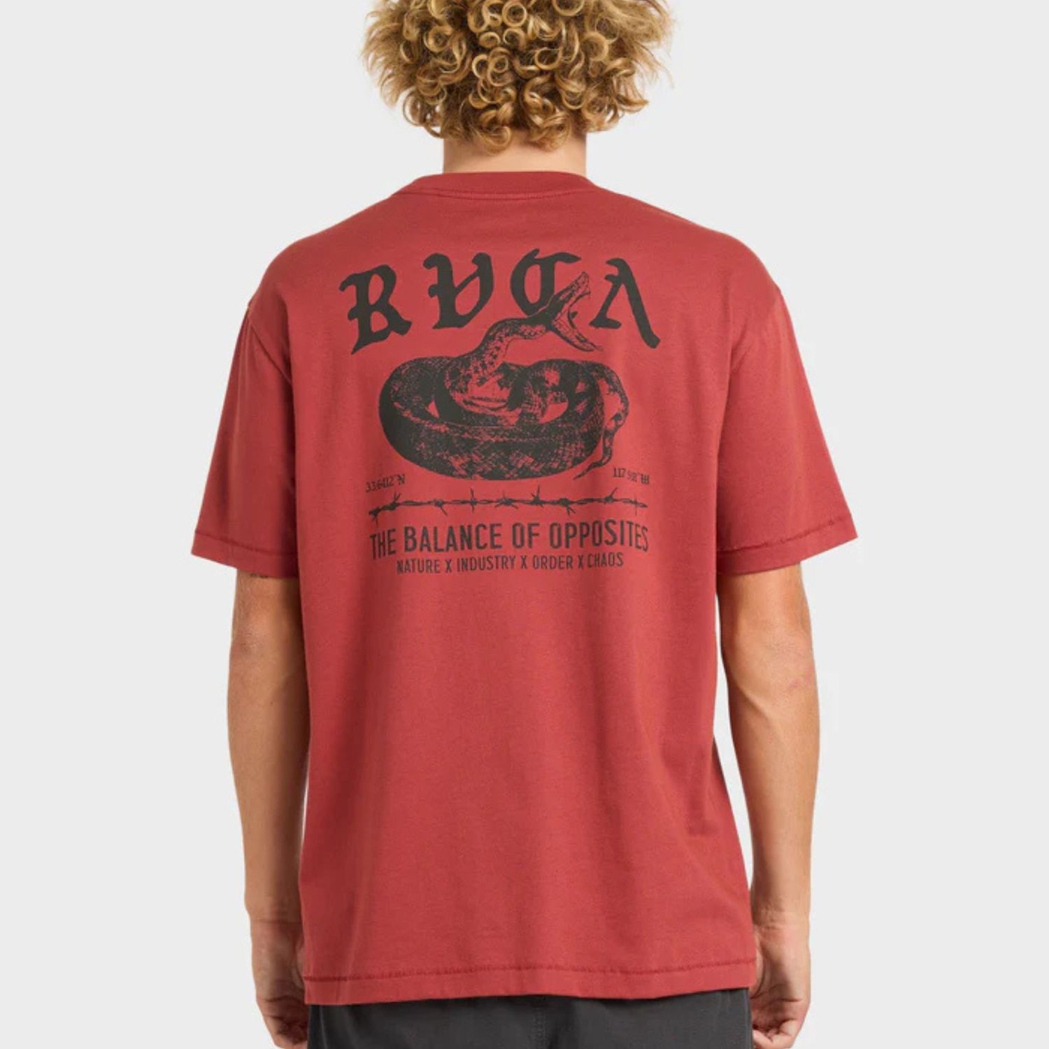 RVCA MENS VENOM BITE SS TEE - DUSTY RED