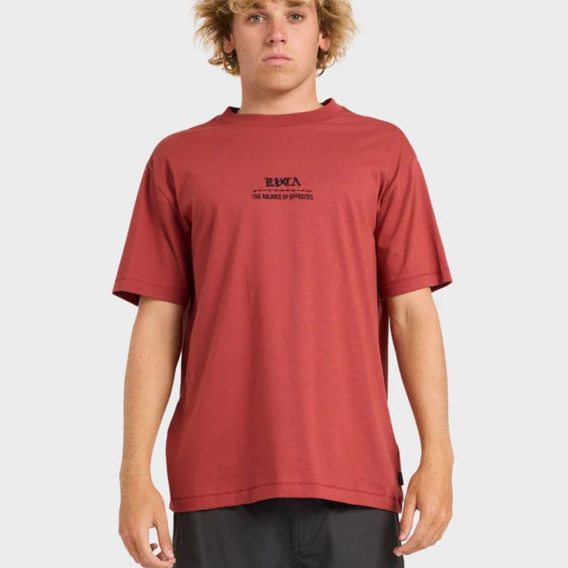 RVCA MENS VENOM BITE SS TEE - DUSTY RED