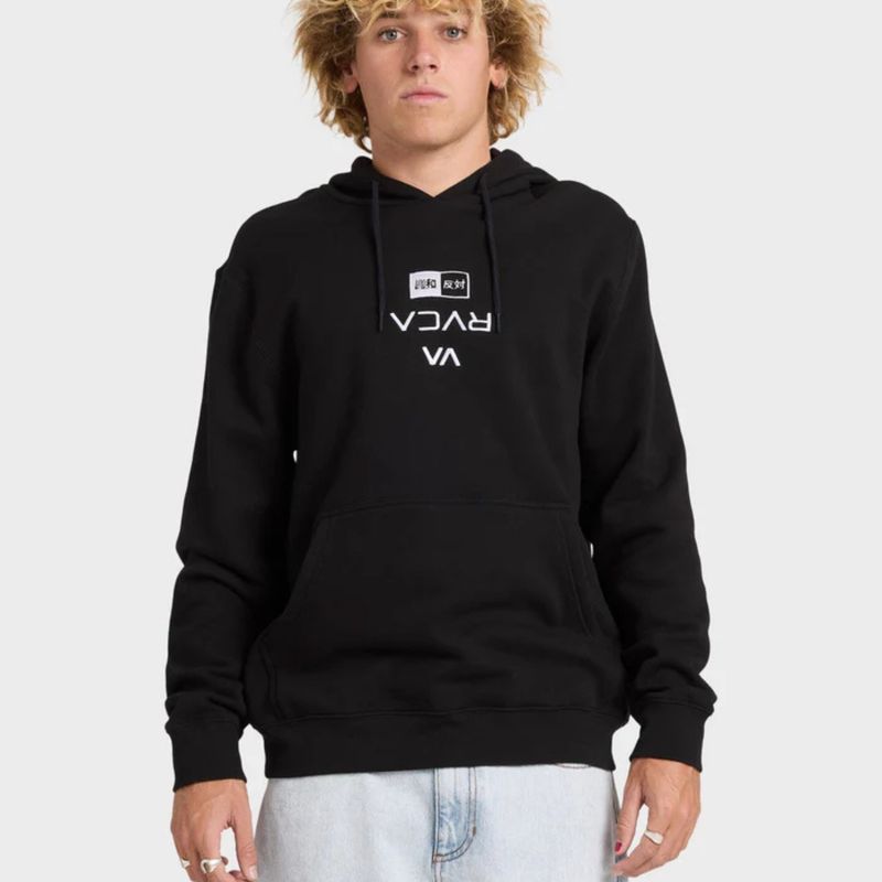 RVCA MENS RVCA CREDITS HOODIE- RVCA BLACK