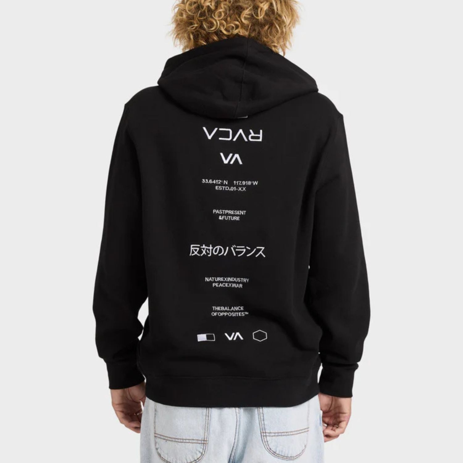 RVCA MENS RVCA CREDITS HOODIE- RVCA BLACK