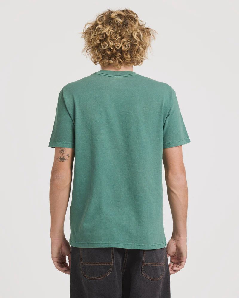 RVCA MENS OLDE RVCA SS TEE - GRASS GREEN