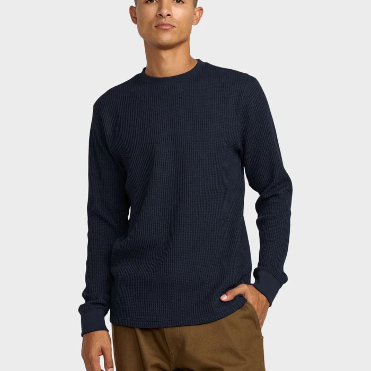 RVCA MENS DAYSHIFT THERMAL LS TOP - MOODY BLUE