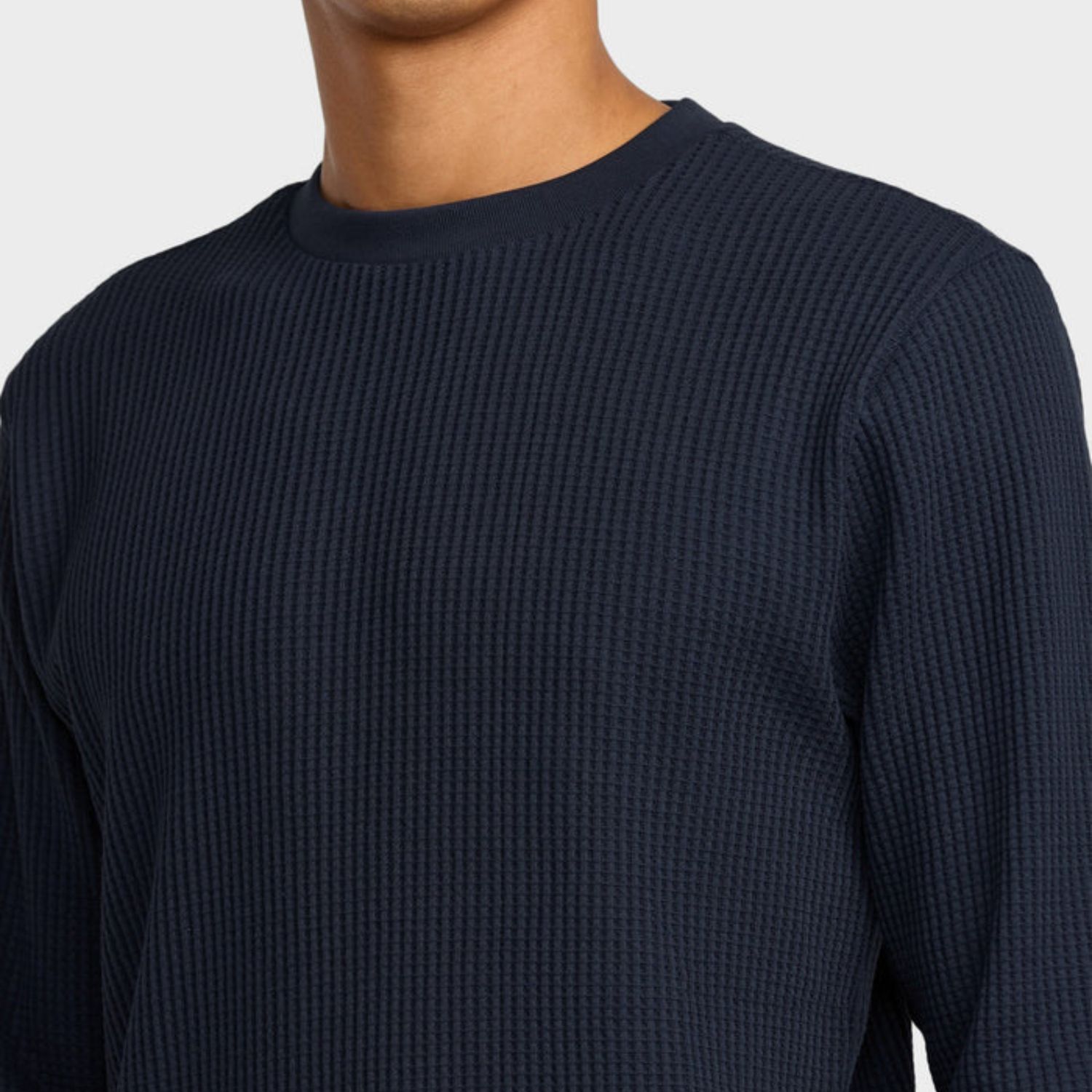 RVCA MENS DAYSHIFT THERMAL LS TOP - MOODY BLUE