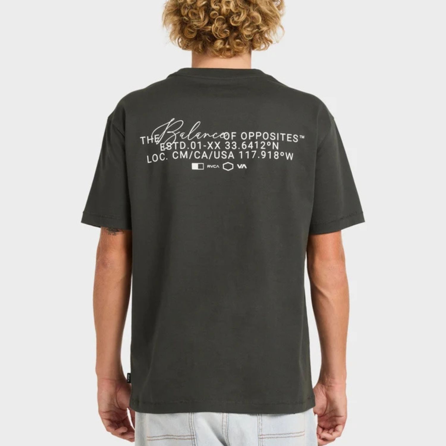 RVCA MENS RVCA OVER BRUSH SS TEE - PIRATE BLACK