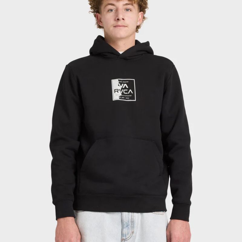 RVCA MENS VA TORN HOOD - RVCA BLACK