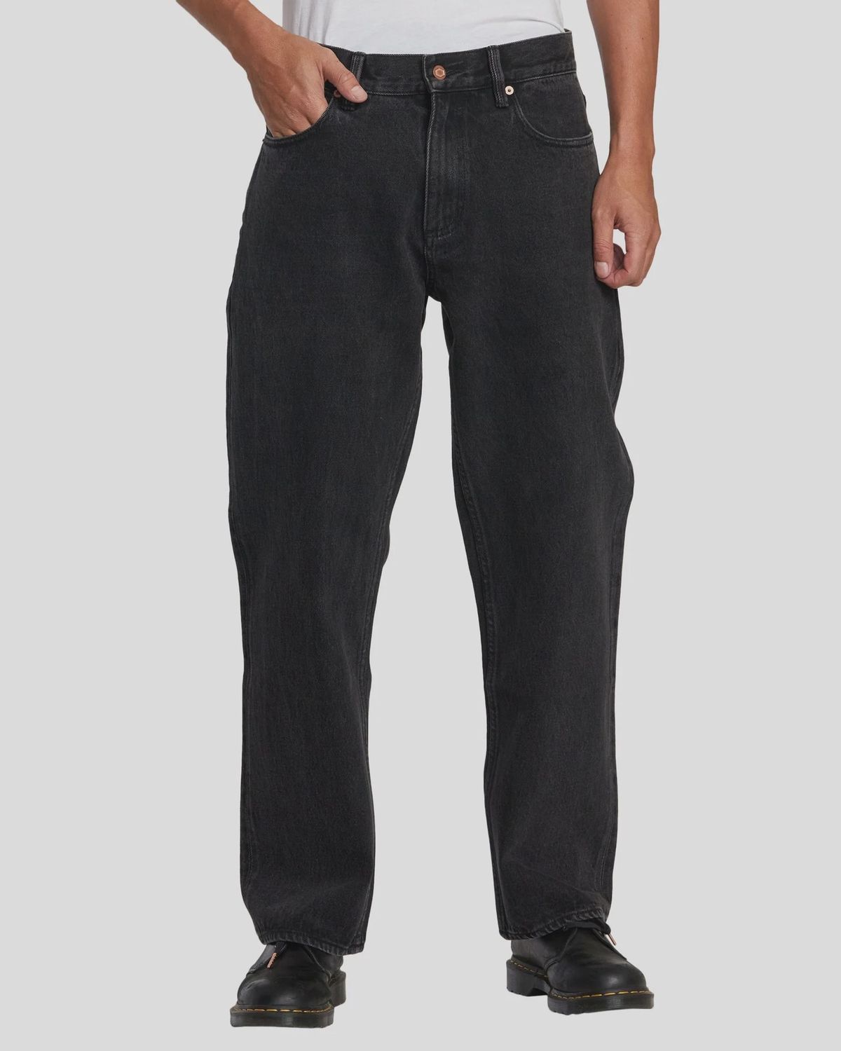 RVCA MENS AMERICANA DAYSHIFT DENIM JEAN - BLACK RINSE