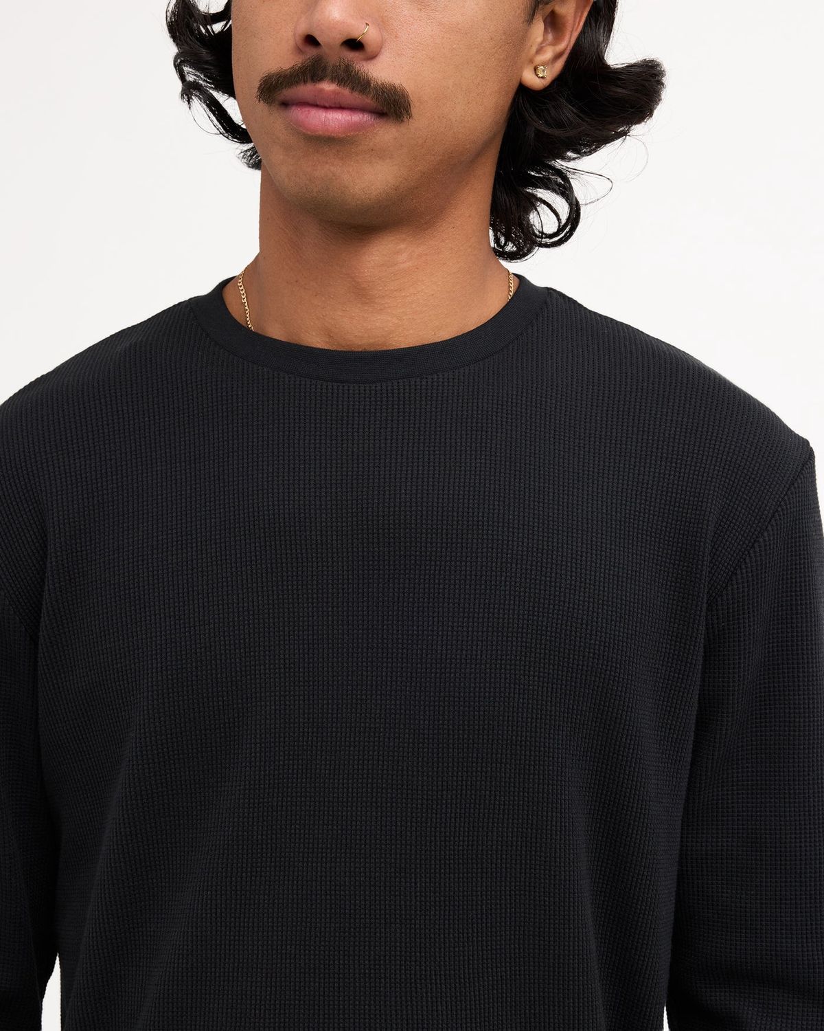 RVCA MENS DAYSHIFT THERMAL LS TOP - BLACK