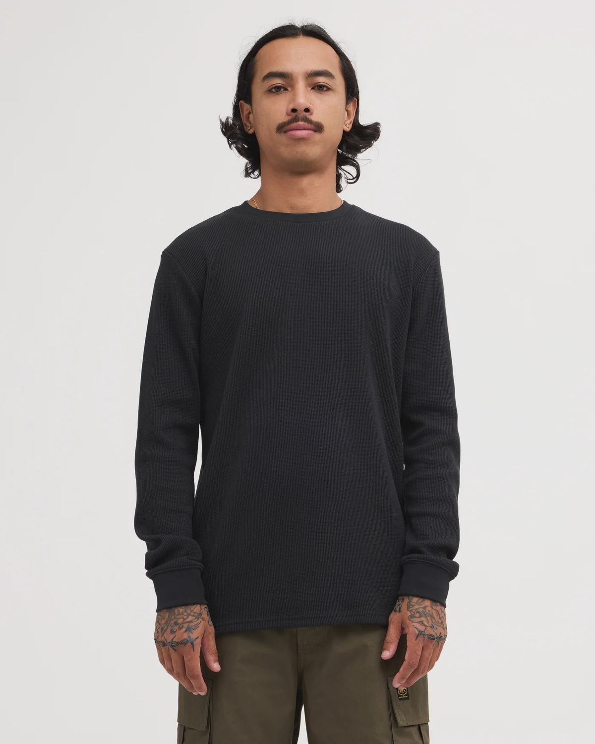 RVCA MENS DAYSHIFT THERMAL LS TOP - BLACK