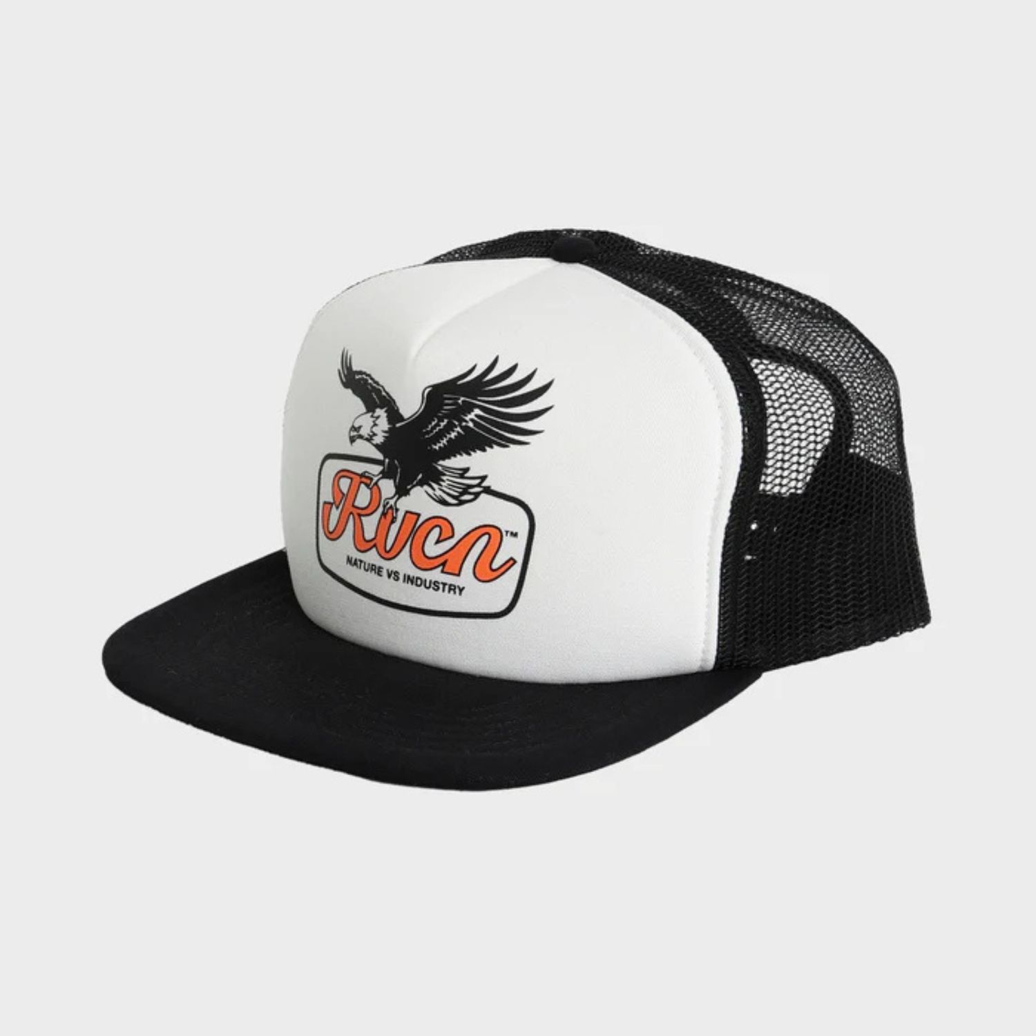 RVCA MENS ON WINGS TRUCKER CAP - WHITE/BLACK