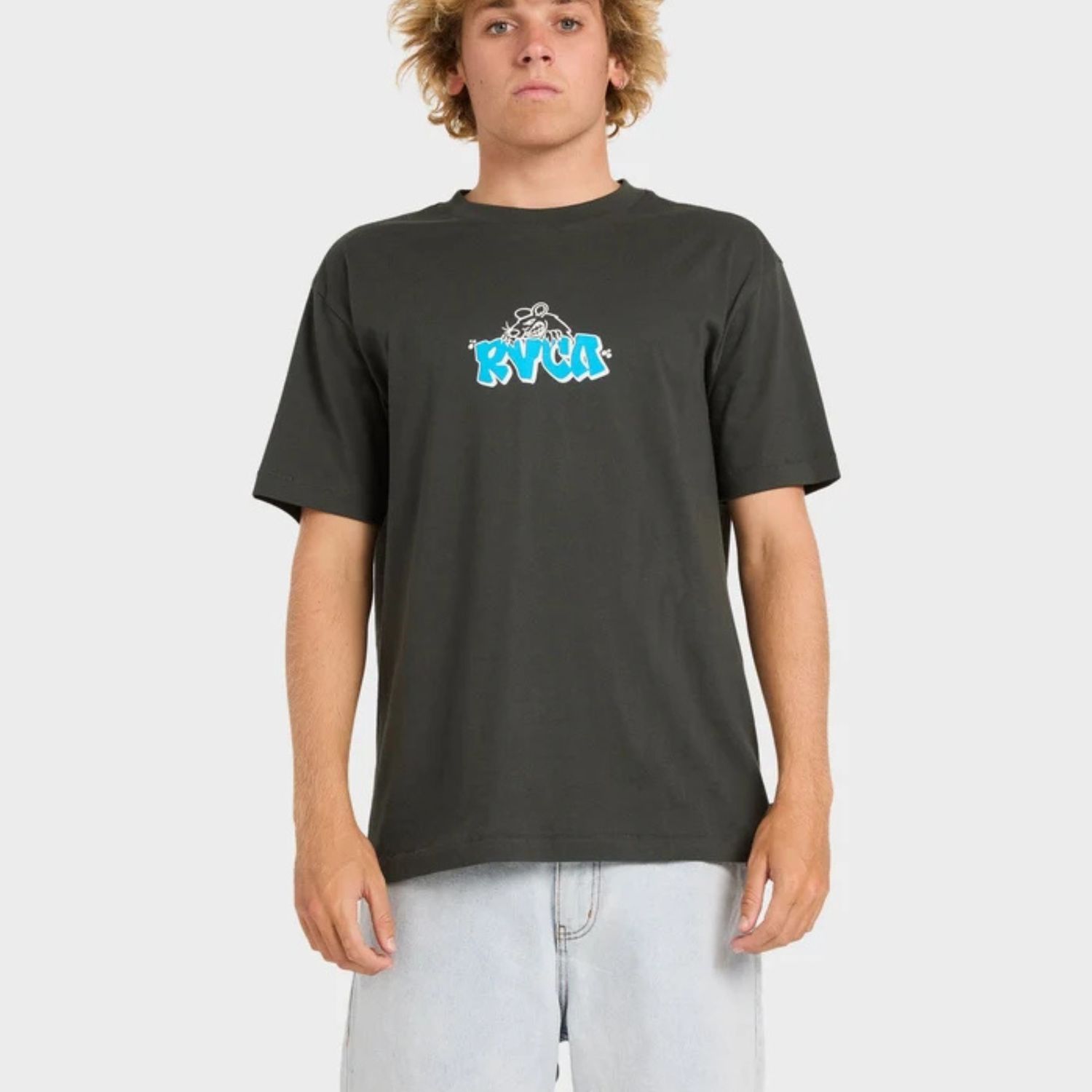 RVCA MENS RATNEST SS TEE - PIRATE BLACK
