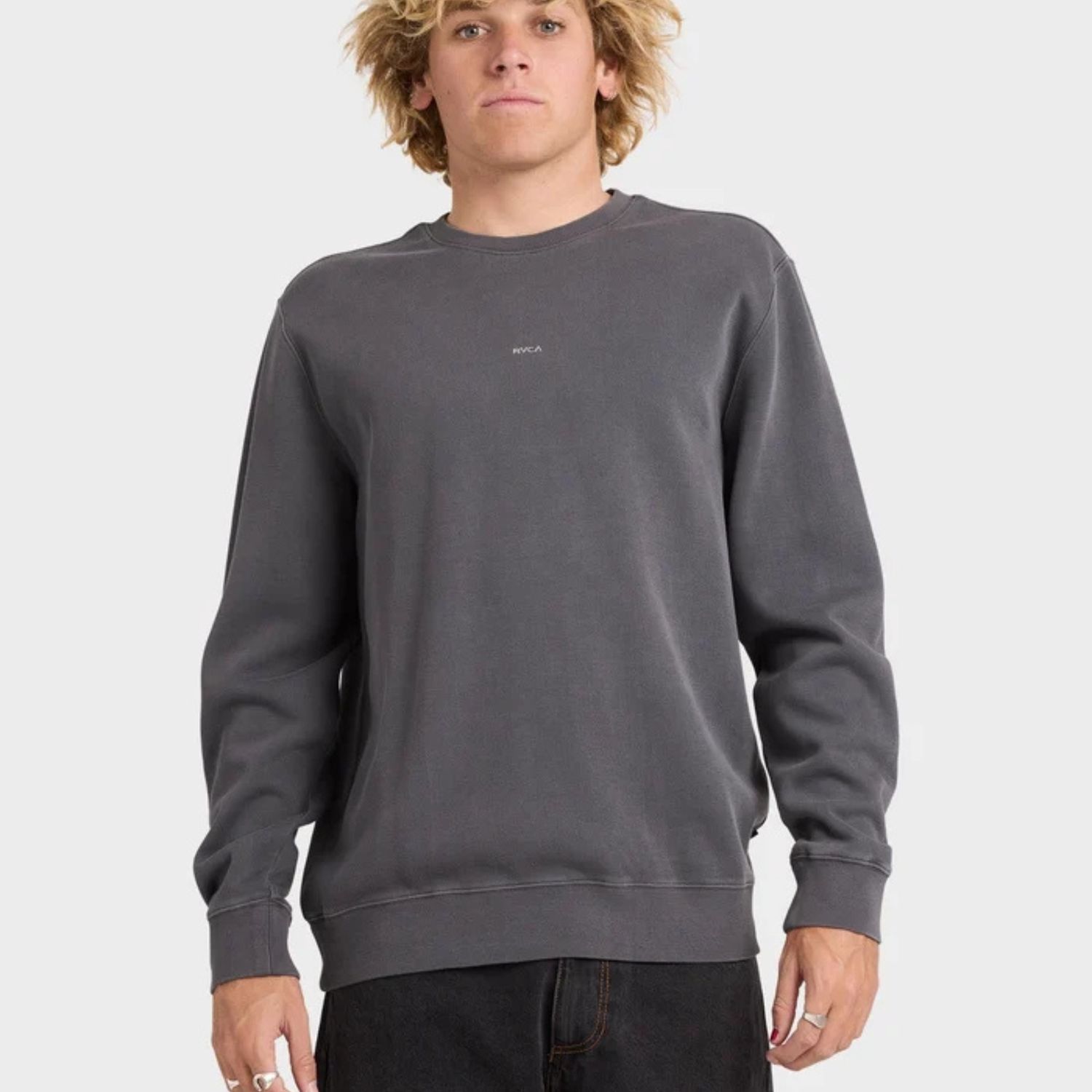 RVCA MENS LITTLE RVCA CREW - GARAGE BLUE