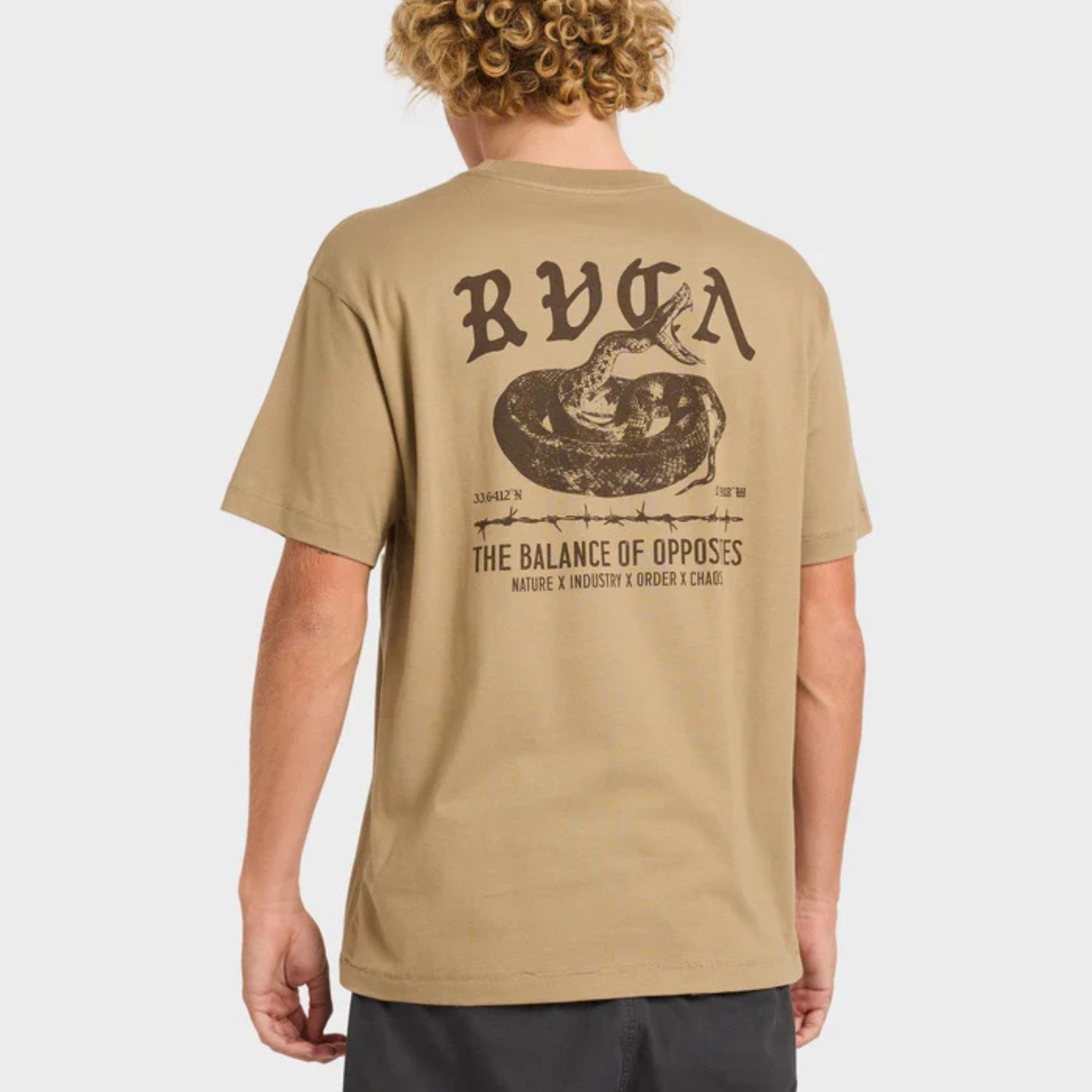 RVCA MENS VENOM BITE SS TEE - COYOTE