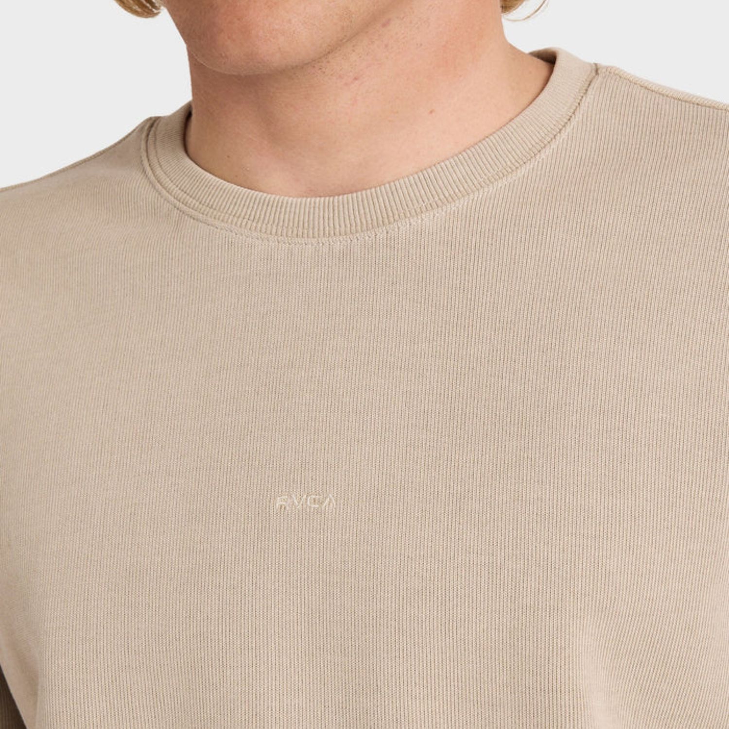RVCA MENS LITTLE RVCA CREW - LIGHT KHAKI