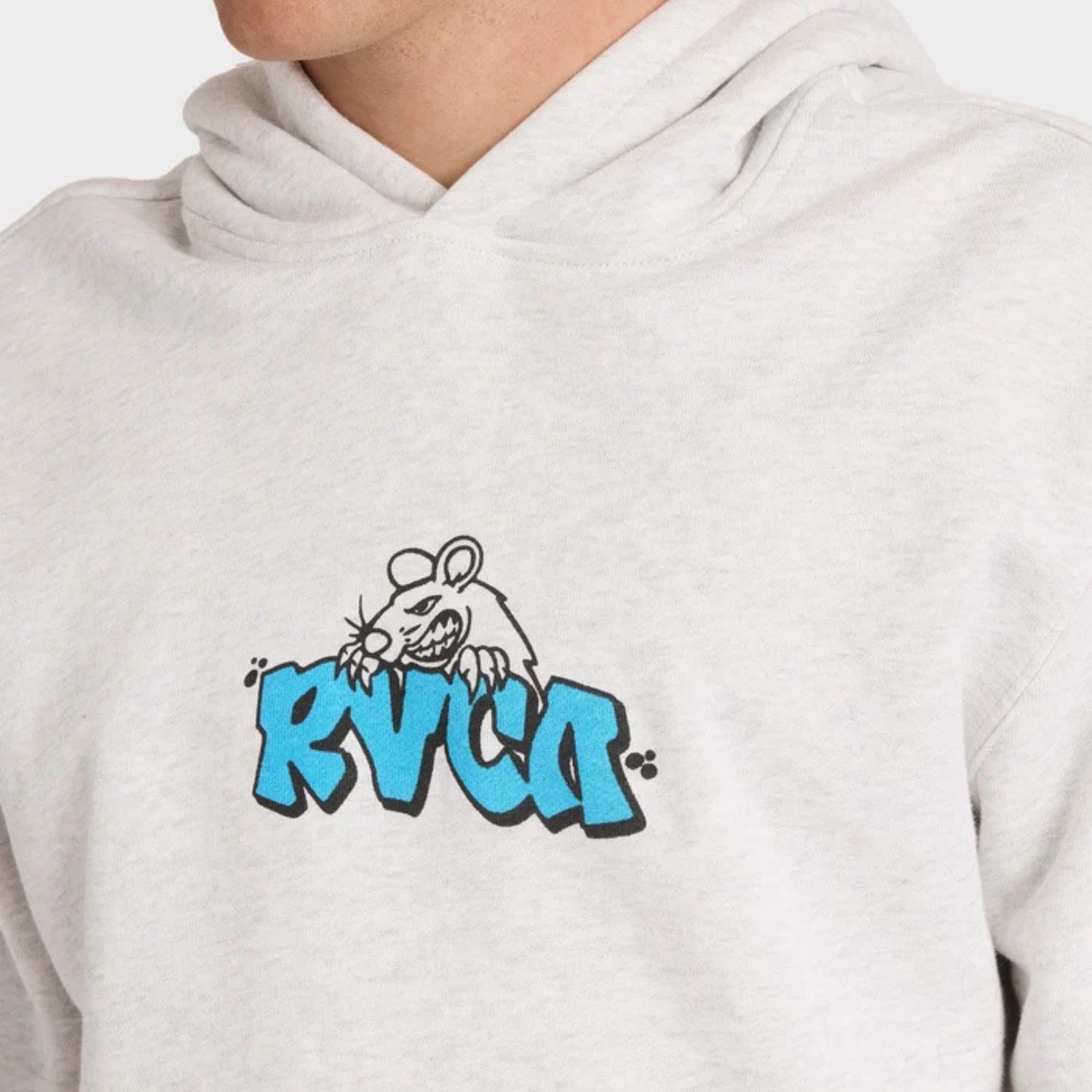 RVCA MENS RATNEST HOOD - ASH HEATHER