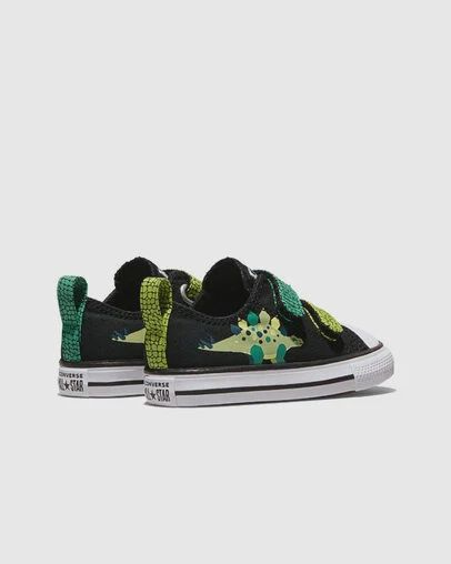 CONVERSE INFANT CT EASY ON DINOS LOW - BLACK/WHITE/NEON MANTIS
