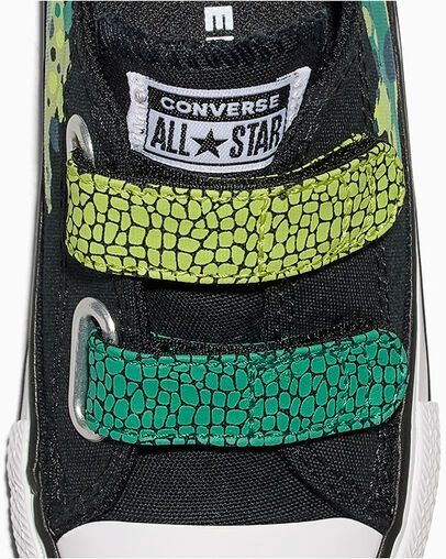 CONVERSE INFANT CT EASY ON DINOS LOW - BLACK/WHITE/NEON MANTIS