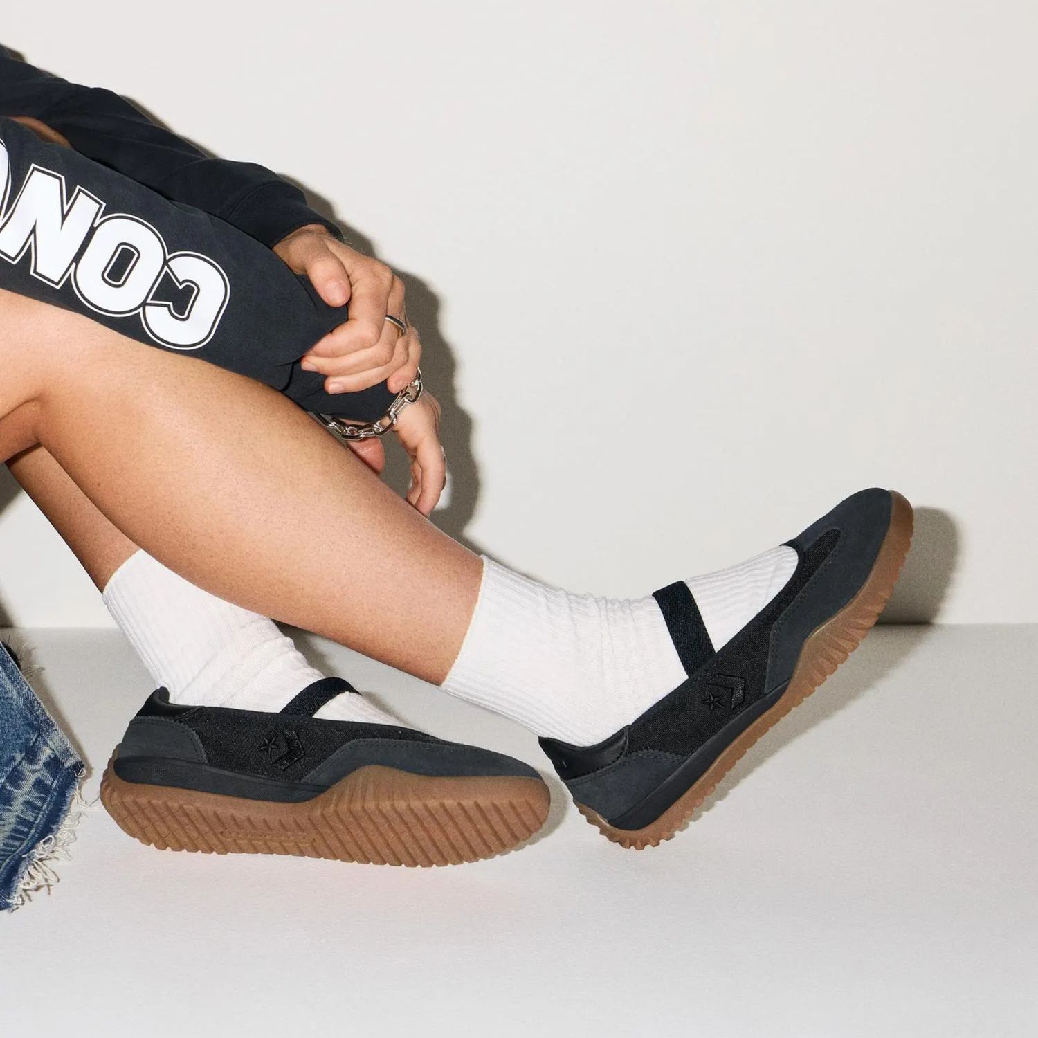 CONVERSE UNISEX RUN STAR TRAINER BALLET FLAT - BLACK/BLACK/GUM