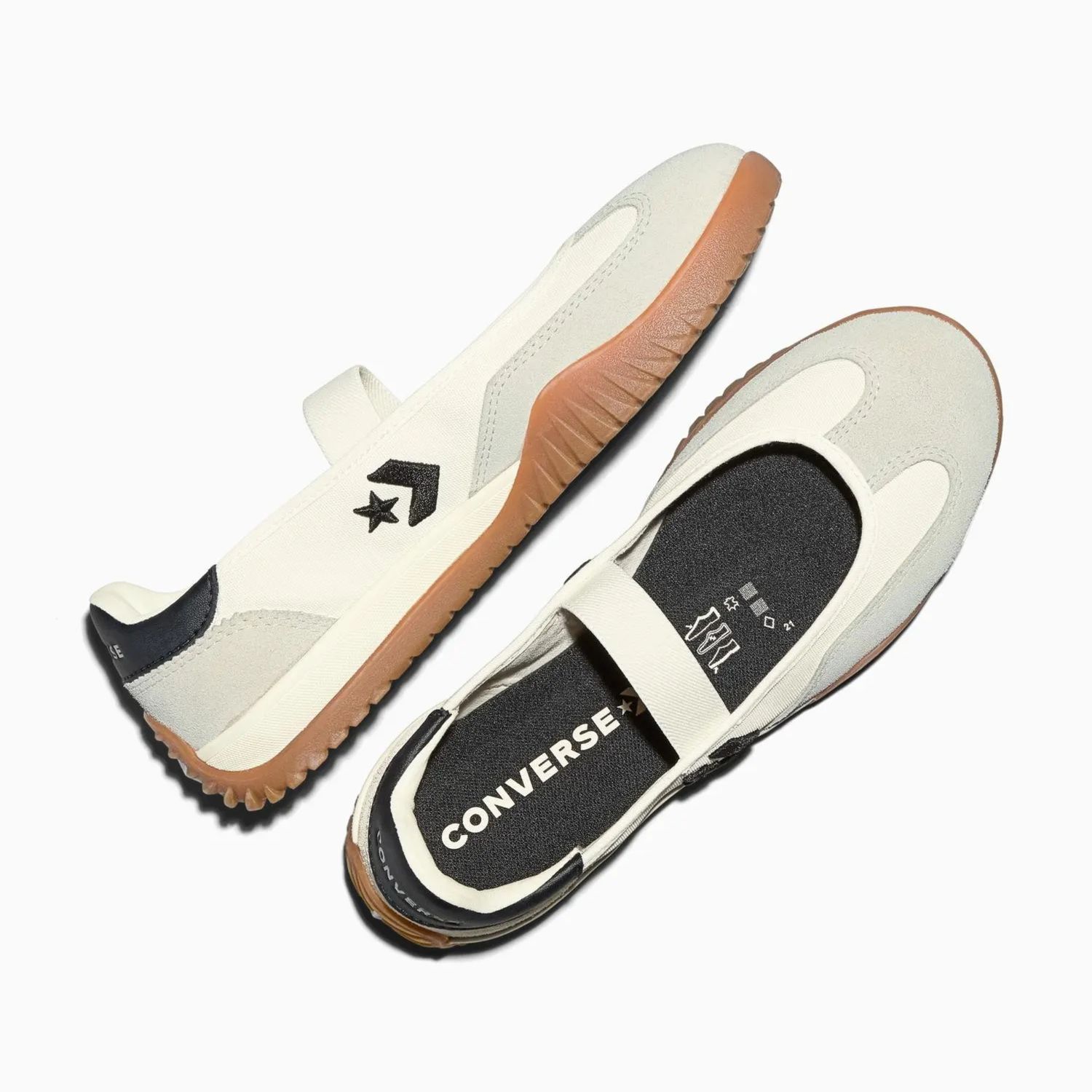 CONVERSE UNISEX RUN STAR TRAINER BALLET FLAT - EGRET/BLACK/GUM