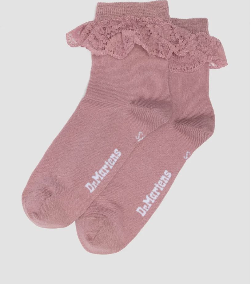 DR MARTENS FRILL SOCK - DUSTY ROSE