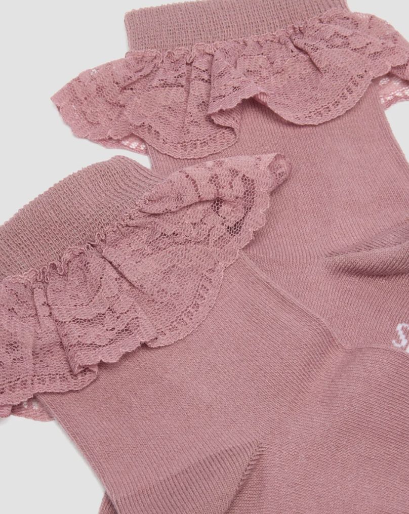 DR MARTENS FRILL SOCK - DUSTY ROSE