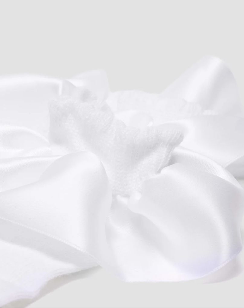 DR MARTENS SATIN FRILL SOCKS - WHITE ORGANIC
