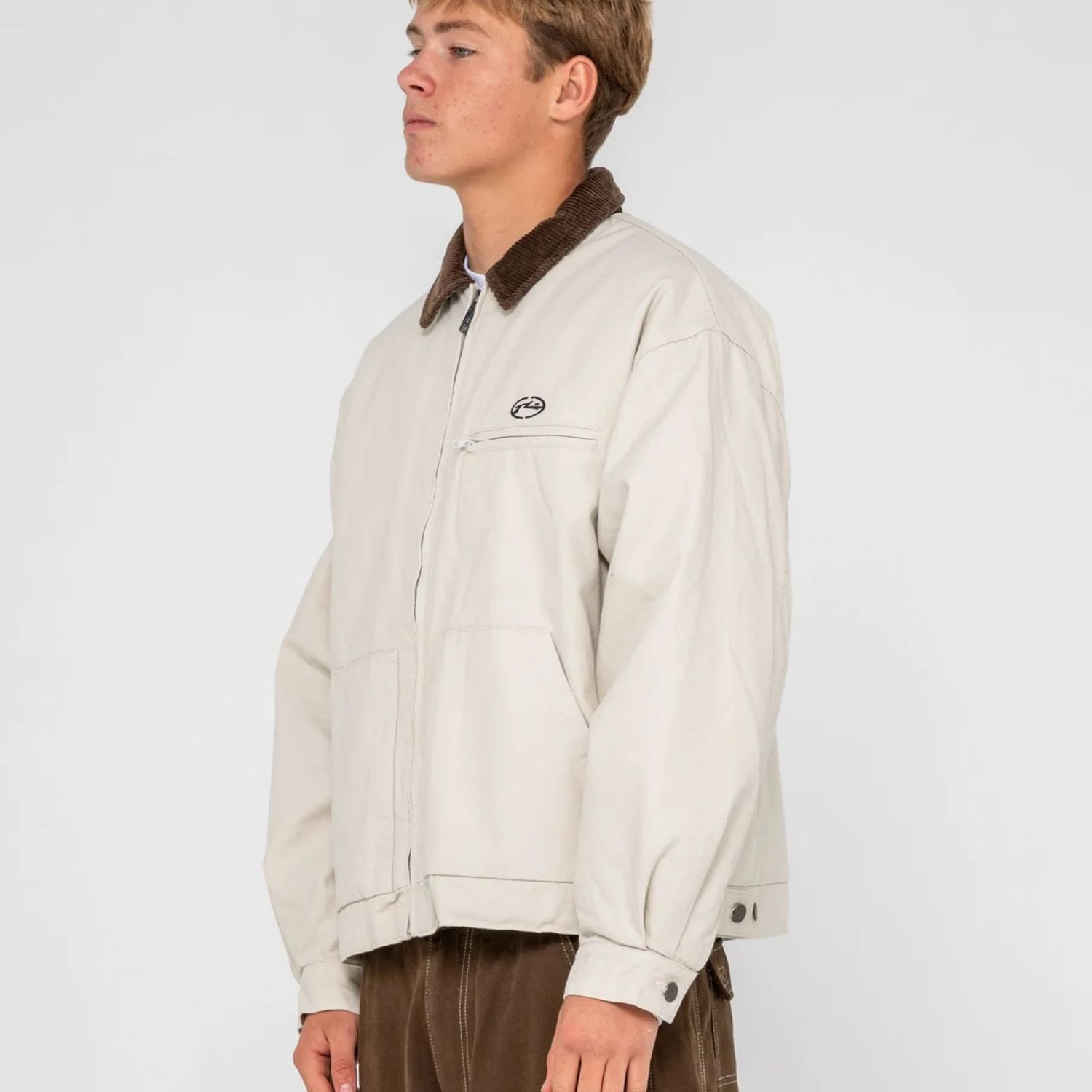 RUSTY MENS WOOKIE WORKWEAR JACKET - ABBEY STONE