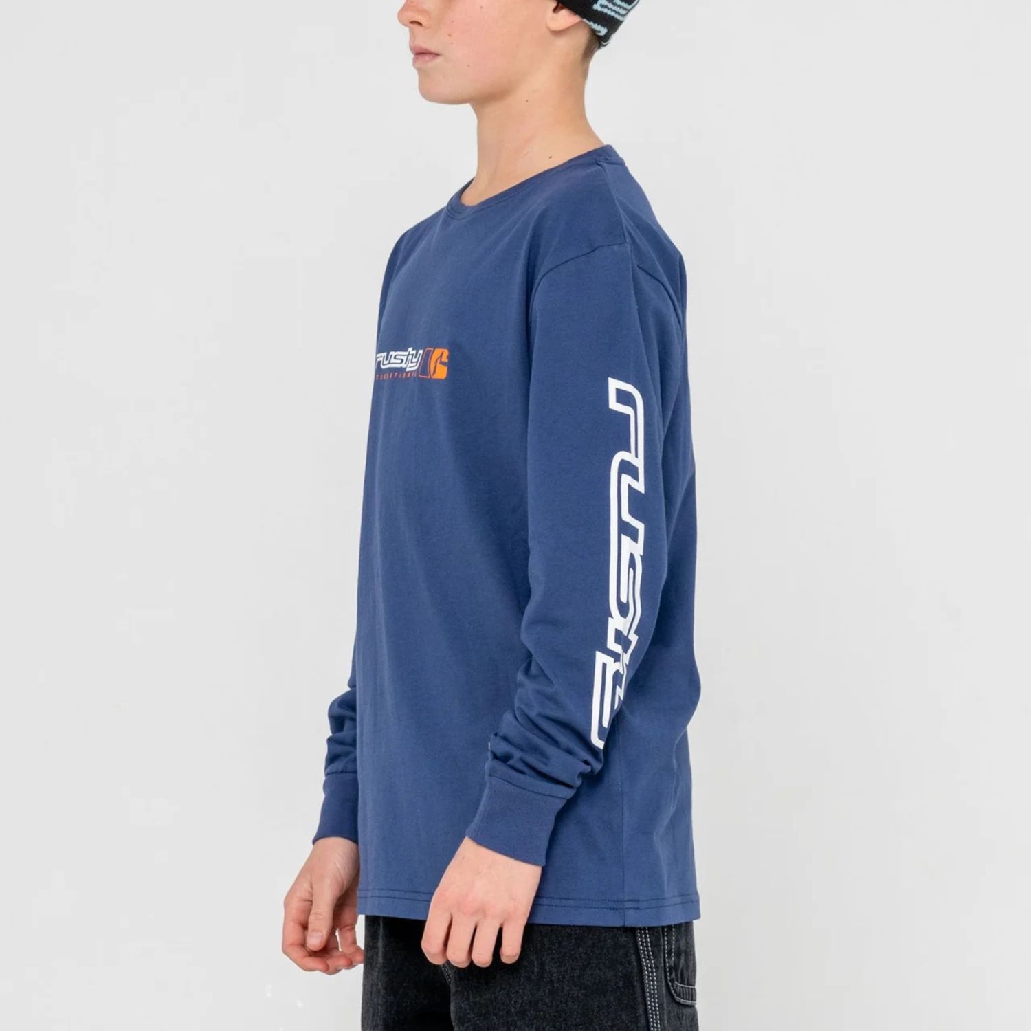 RUSTY TEEN BOYSJETSETTER L/S TEE - DARK BLUE