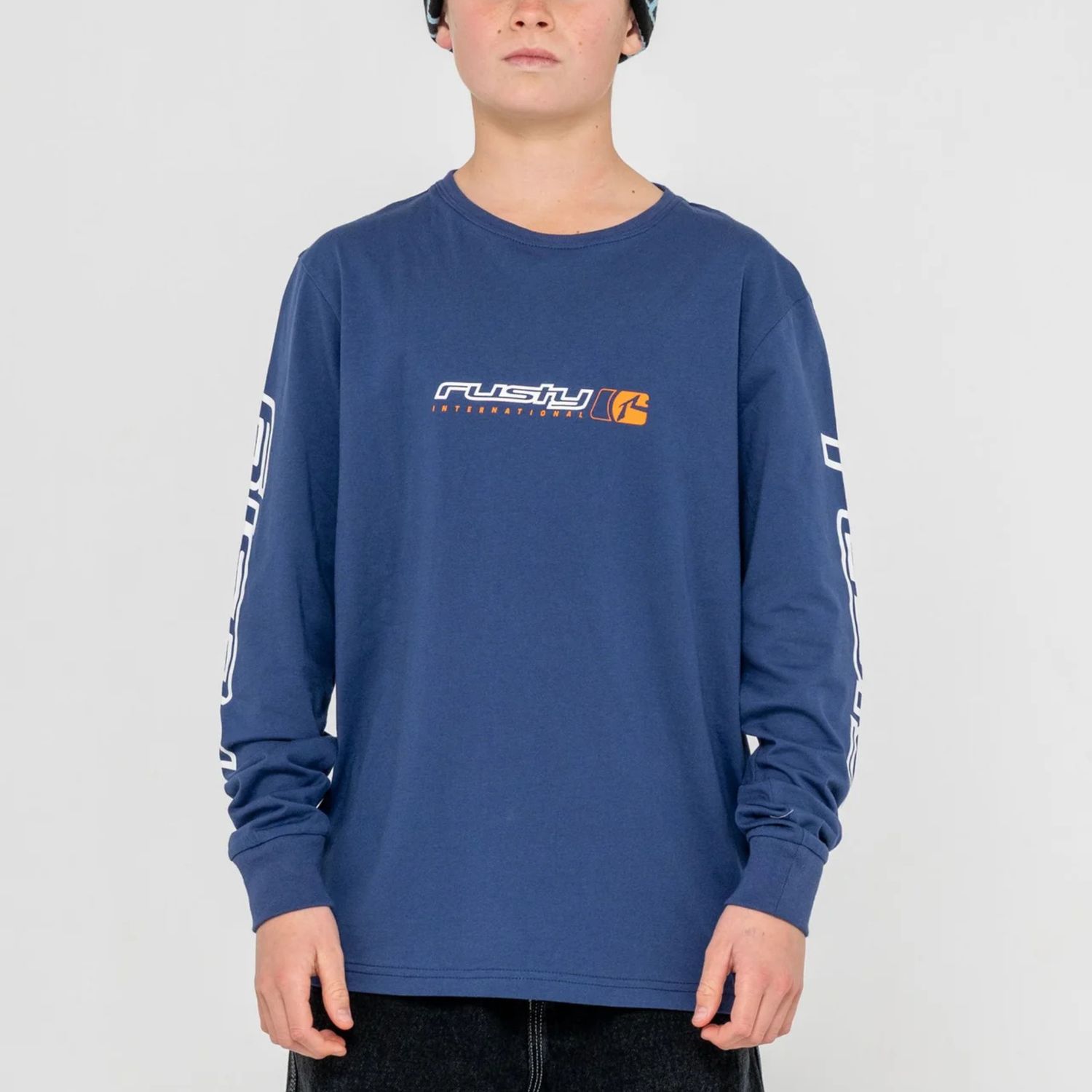 RUSTY TEEN BOYSJETSETTER L/S TEE - DARK BLUE