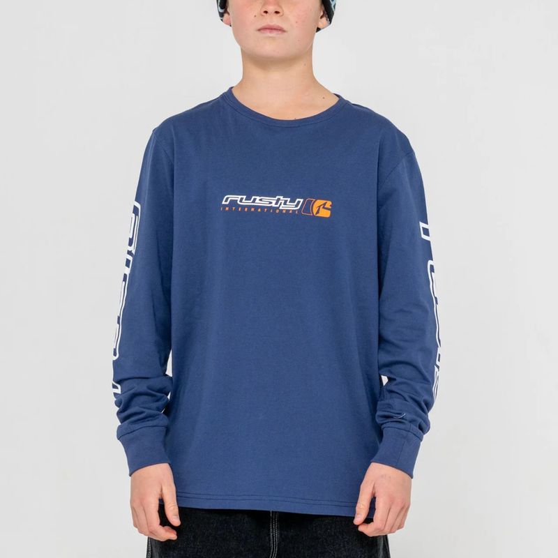 RUSTY TEEN BOYSJETSETTER L/S TEE - DARK BLUE