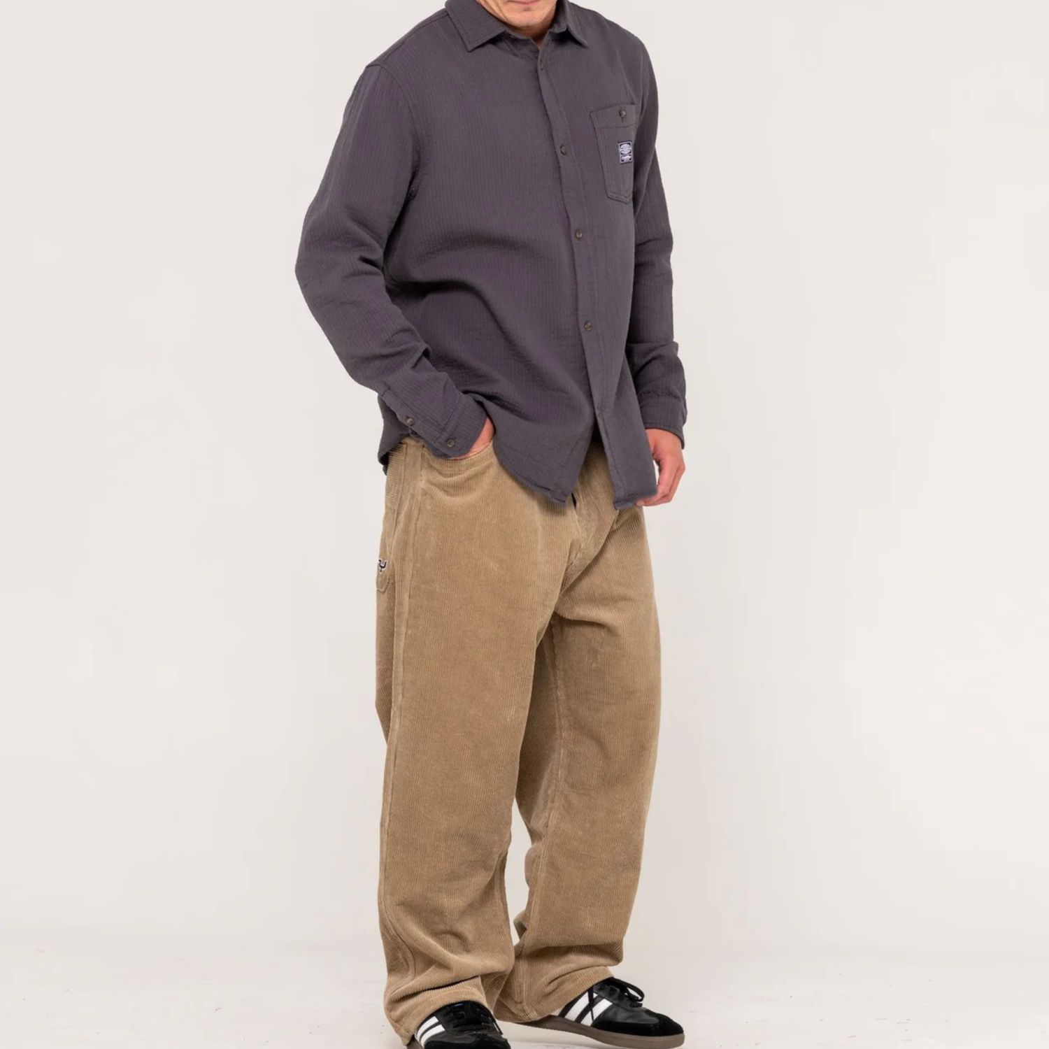 RUSTY MENS FLIP DADDY CORD PANT - KHAKI