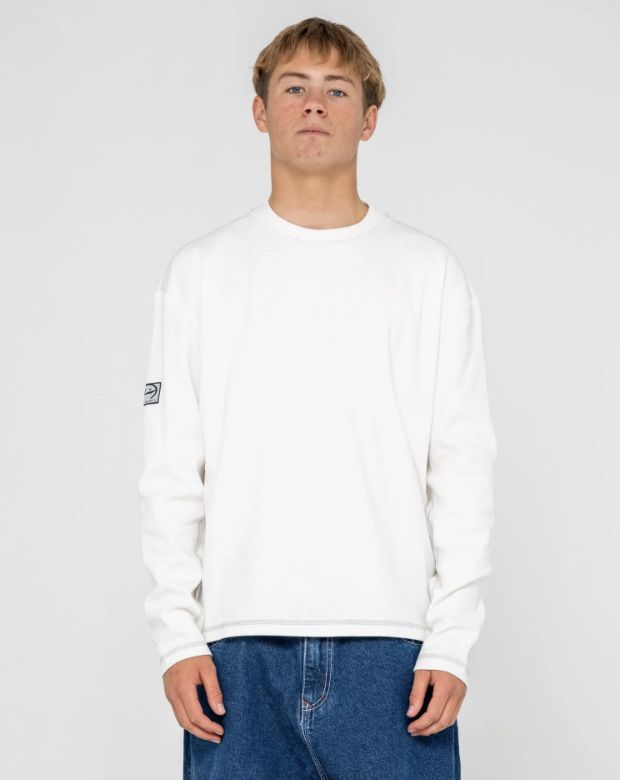 RUSTY MENS SLACK JACK L/S HEAVY TEE - WHITE